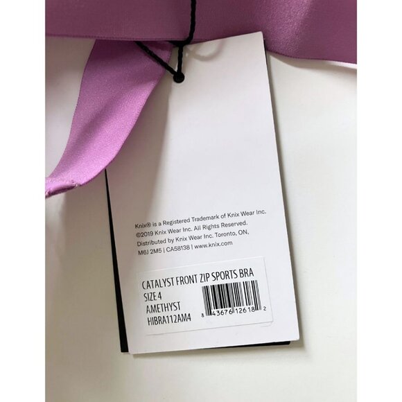 Knix Catalyst Front Zip Sports Bra Amethyst Size 4 - Picture 4 of 4